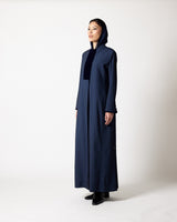 A model wearing a long, dark navy blue hooded abaya with a contrasting black front panel, styled with a black inner top and black shoes, standing against a plain white studio background.عبايات قطر | Abaya Qatar
عبايات الدوحة | Abayas Doha
عباية قطر | Abaya Doha
عبايات اونلاين قطر | Abayas Online Qatar
عبايات أونلاين قطر | Online Abayas Qatar
شراء عبايات قطر | Buy Abaya Qatar
شراء عبايات اونلاين | Buy Abayas Online
متجر عبايات قطر | Abaya Store Qatar
محل عبايات قطر | Abaya Shop Qatar
بوتيك عبايات قطر | Abaya